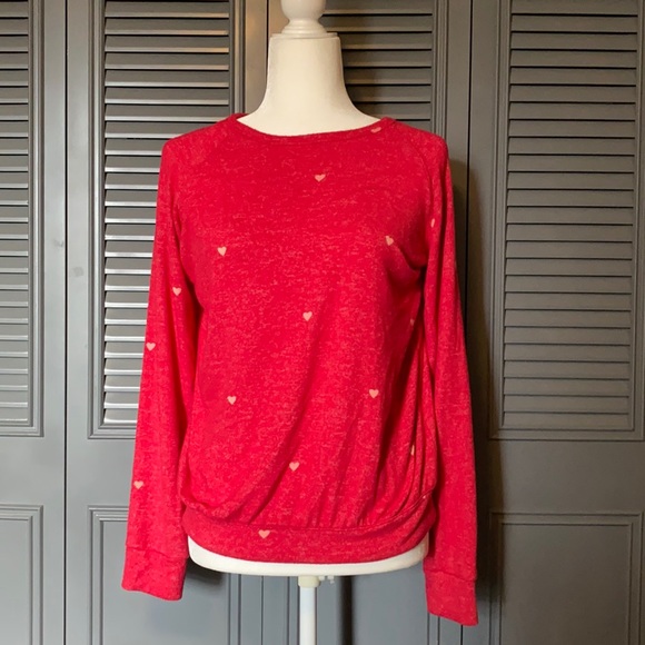 Buffalo David Bitton Sweaters - David Bitton : Red Sweater w/ Small Hearts - S
